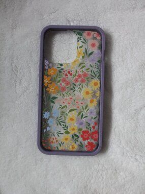 Brand New Pela Compostable Phone Case iPhone 13 Pro Purple Multicolor Floral